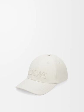 Loewe Soft White Canvas Cap with Palladium Detail
